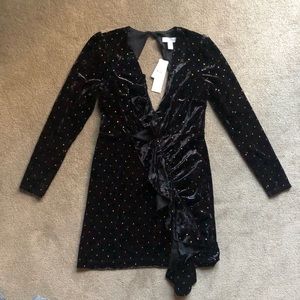 Topshop Black Velvet Dress